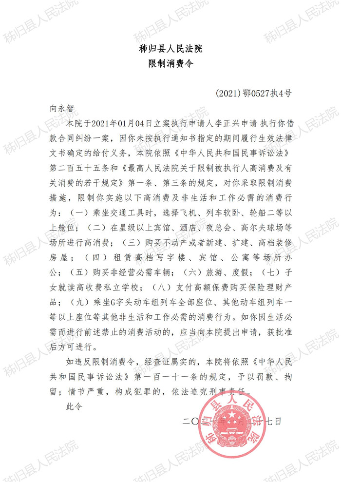(2021)鄂0527执4号向永智限制消费令_00.jpg